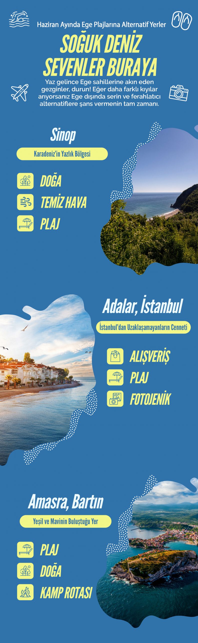 Haziran ayı Ege sahillerine alternatif yerler