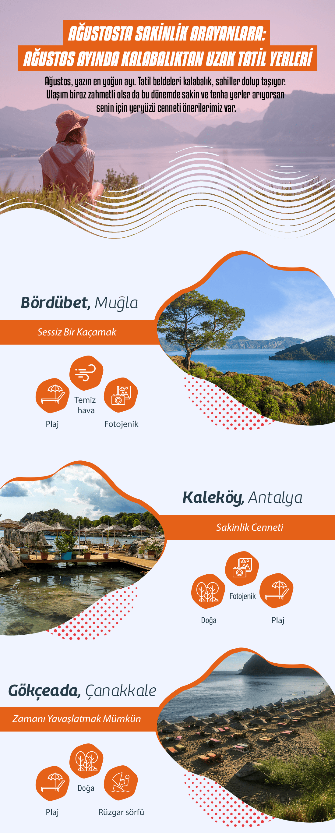 Ağustos ayı sakin yerler